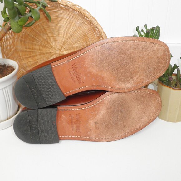 Men's BASS LARSON WEEJUNS LOAFER in Whiskey Brown Size 9 Preppy Office Shoes - Picture 9 of 10